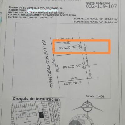 Terrenos Col. Francisco Javier Mina, lerdo dgo., a 200 Mts. de Av, tecnologico y Castilagua.